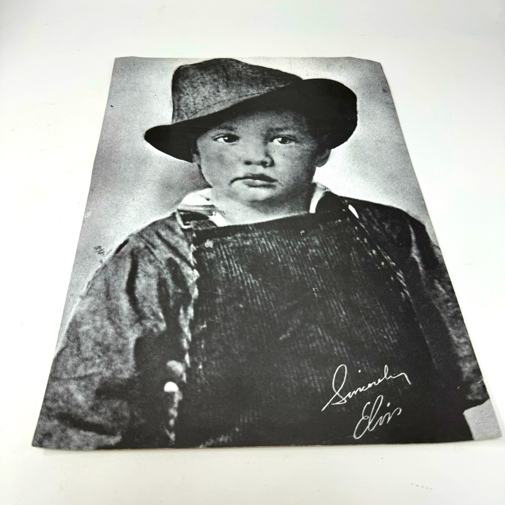 Sincerely Elvis Signed Child Photo Print Black & White